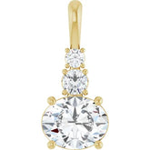 Dainty Three Stone Diamond Pendant Necklace – ½ Carat Round & Oval